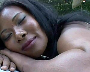 wanna see this ebony babe's huge tits bouncing? 