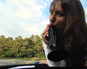 ever ridden a car hood cowgirl till you squirt like this horny polish teen?