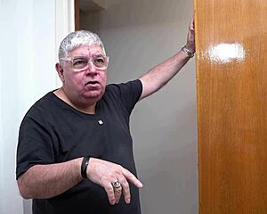 Peek next door for blonde big ass anal creampie with monster cock choking