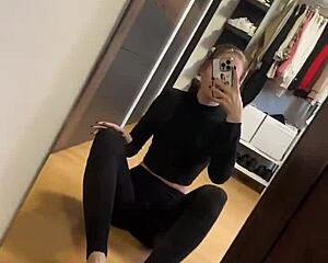 early morning black girl slips pink socks on fetish feet for soles worship
