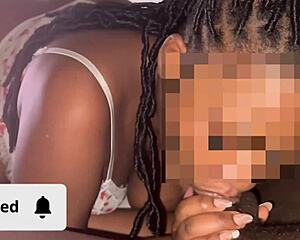 colombian negrita slurps down thick leche like a total street puta shaking her fat ass