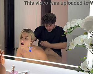 Cas Summer's All-Natural Big Tits Bounce As Luke Cooper Fucks Her Bent Over Mirror