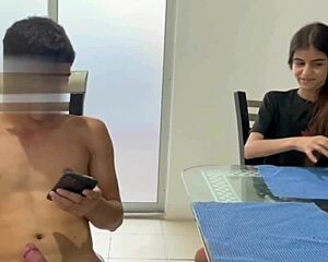 i catch my horny stepbro jerking off and join to help him cum