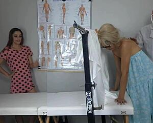 stepmom tags along with stepdaughter to the fake gyno for her very first taboo exam