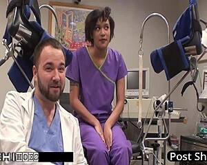 nurse jackie banes makes patient explode with hitachi vibrator