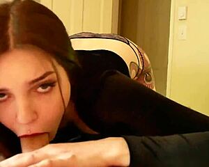 perfect goth blows load like a cum hungry slut!