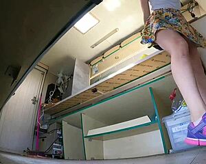 boss upskirts hot mini skirt slut's shaved pussy at work