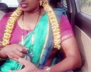 Indian Housewife FUCKS Daddy in Car Drive