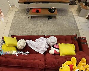 Thay Ksada Hot Wife Fucks Delivery Man Raw on Sofa Cums Inside