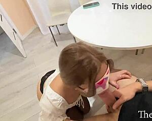 oh god this 18yo blonde's first deepthroat on monster cock ends in cum-guzzling bliss