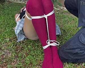 i love stroking her dirty outdoor socks so teasingly!