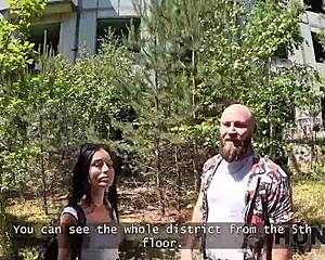 oh man i stripped this cute czech brunette slut in abandoned spot for cash now shes shaving pussy for hardcore pov