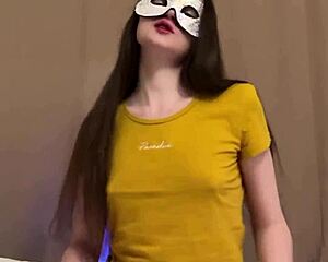 wanna see this cute brunette teen's tiny tits bounce in fishnets miniskirt panties and stockings?