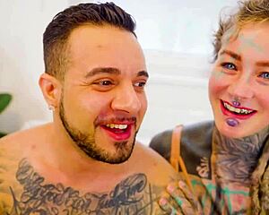 tattooed goth slut gets her shaved asshole stretched atm then gaped wide open