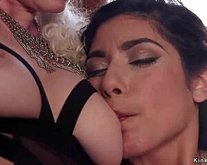 Blonde Governess Chokes Sub While Monster Cocks Pound Them Bound
