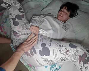 he pounds his hot stepmom missionary then creampies her juicy hairy pussy with close-up view