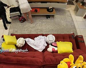 Thay Ksada Hot Wife Fucks Delivery Man Raw on Sofa Cums Inside