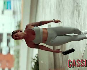 Post-gym no panties shower with hung trainer spills his load everywhere