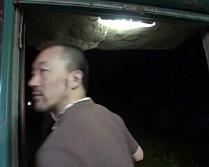 omg hairy puffy pussy bound asian beaver licked fucked creampie by two guys!! 🔒💦
