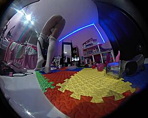 Hidden cam catches sister with toys in her room alone.
