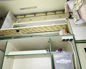 cute blonde milf hostess flashes shaved pussy upskirt for cash in my food truck pov