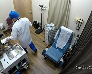 god raya nguyen in latex gloves handcuffs bent over gaping pussy fucked