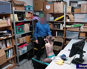 Skinny teen shoplifter pounded hard by LP officer