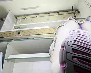 cute blonde milf hostess flashes shaved pussy upskirt for cash in my food truck pov