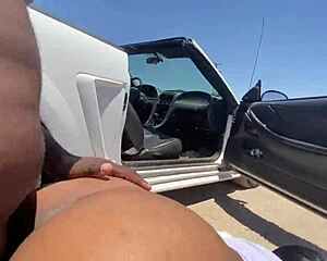 Petite Ebony Cheats with BBC Doggystyle Outdoor on Boyfriend