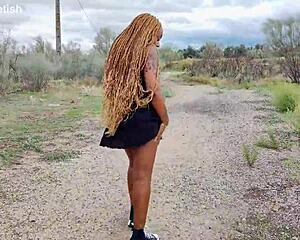 big ass ebony tits bouncing upskirt in sneakers converse walking homemade tease