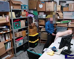 Skinny teen shoplifter pounded hard by LP officer