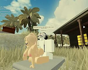 blonde roblox slut bent over for deepthroat blowjob doggystyle assfucking and cum 😈🍑💦