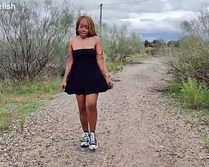 big ass ebony tits bouncing upskirt in sneakers converse walking homemade tease