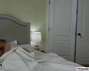 Blonde babysitter licks her lesbian boss hairy pussy in 69 facesitting scissoring tribbing! Extra service sucking tits