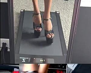 I feel so sexy modeling my new pleaser heels with ripped clothes tease.