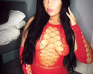 Horny british brunette coed squirts hard in solo toy masturbation webcam show.