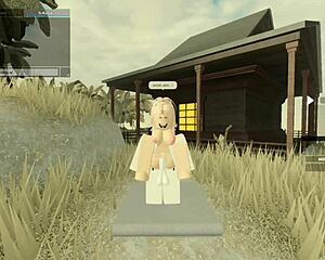 blonde roblox slut bent over for deepthroat blowjob doggystyle assfucking and cum 😈🍑💦