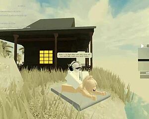 blonde roblox slut bent over for deepthroat blowjob doggystyle assfucking and cum 😈🍑💦