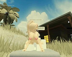 blonde roblox slut bent over for deepthroat blowjob doggystyle assfucking and cum 😈🍑💦