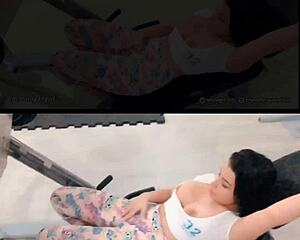 emanuelly raquel flashes her big tits and ass in leggings at the gym for everyone