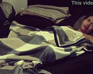 angel santana wakes up horny masturbates her pussy then chokes on cock deepthroating hard