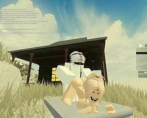 blonde roblox slut bent over for deepthroat blowjob doggystyle assfucking and cum 😈🍑💦