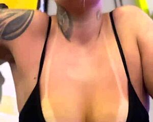 Residents Stare at Wet Pussy and Hard Nipples in Building Gym