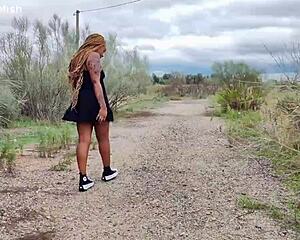 big ass ebony tits bouncing upskirt in sneakers converse walking homemade tease