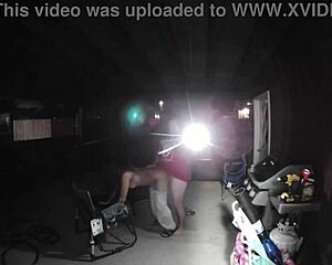 Wife gets bent over for public blowjob and creampie action outdoors.