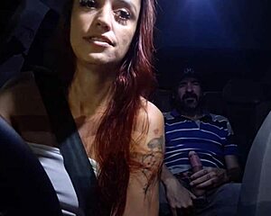 Safada driver catches guy jerking off in backseat rips clothes