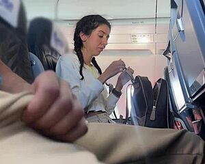 crazy public airplane handjob explodes cum everywhere!!