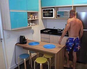 hubby does this right before work with his athletic redhead milf in lingerie domination play.