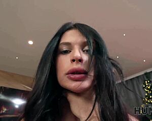 hunt4k babe strips then gets clothes ripped for big cock christmas pounding
