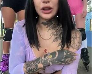 Naughty Latinas Flash Tits Publicly Before Dripping Pussy Lesbian Threesome